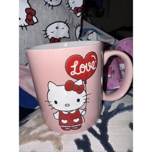 Nwt Sanrio Hello Kitty Love Hearts Pink Ceramic Mug 20oz Print Holiday‎ Gift New